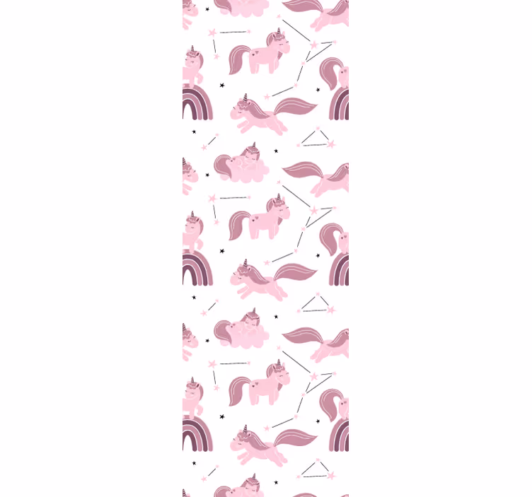 Fantasy Unicorn Pattern wallpaper childrens room - TenStickers