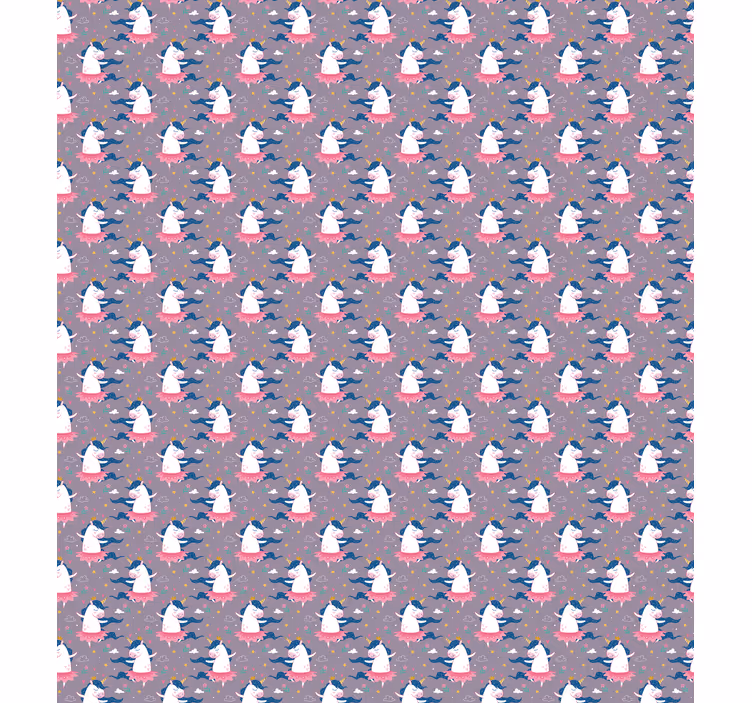 Mythical Unicorns nursery room wallpaper - TenStickers