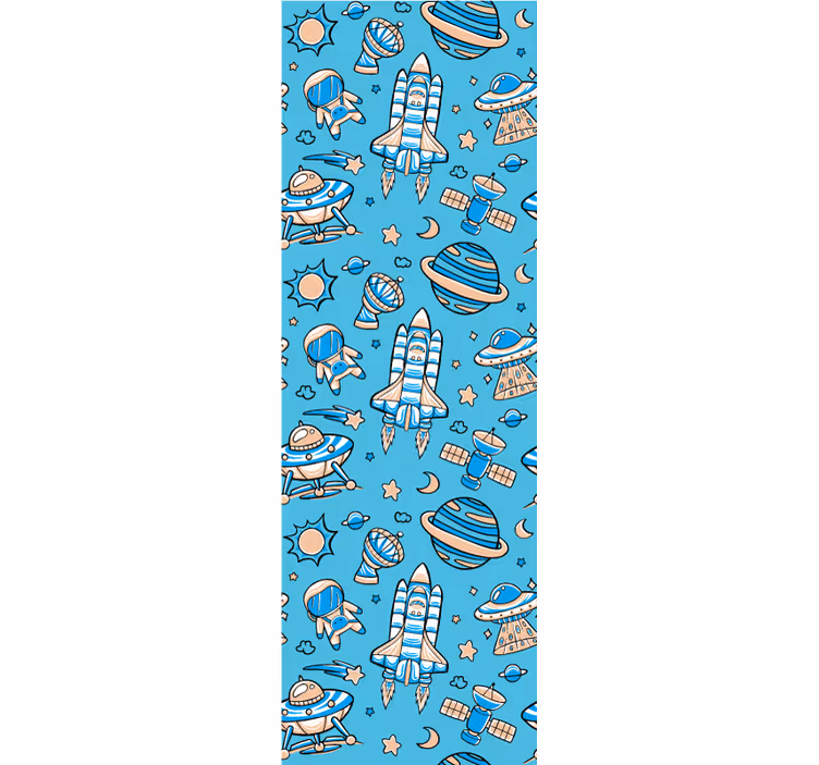 Wallpaper childrens room space exploration fantasy - TenStickers