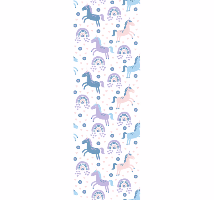 Whimsical Unicorns nursery room wallpaper - TenStickers