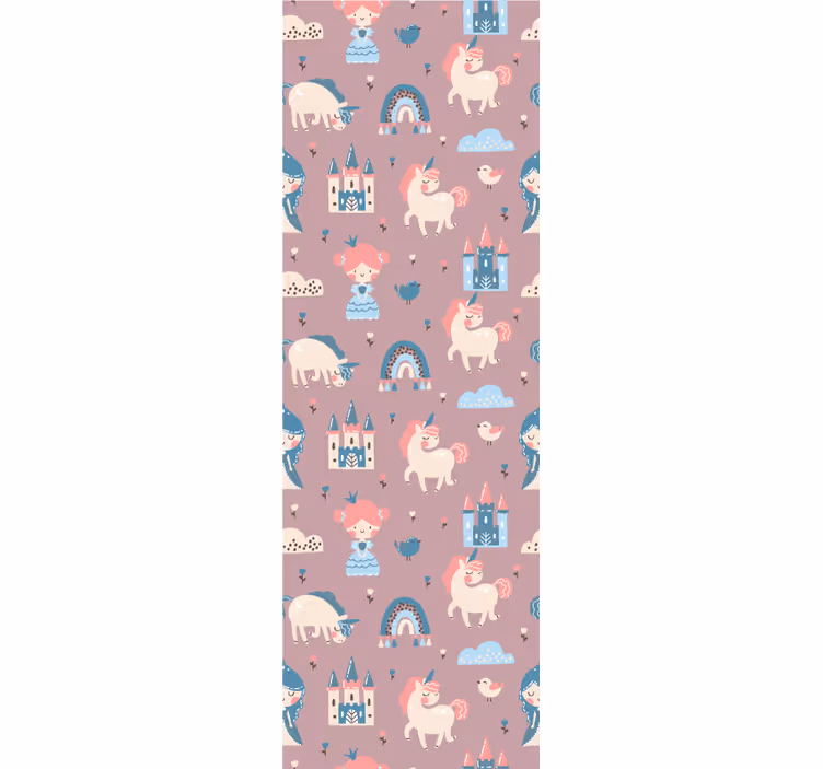 Fairy Tale Unicorns nursery room wallpaper - TenStickers