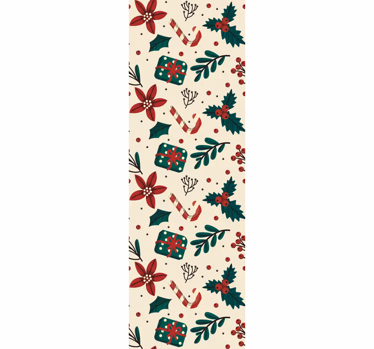 Festive Botanical Pattern holiday christmas wallpaper - TenStickers