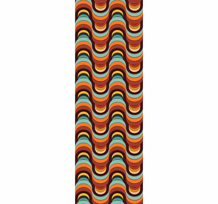 Retro Wavy Pattern wallpaper geometric - TenStickers