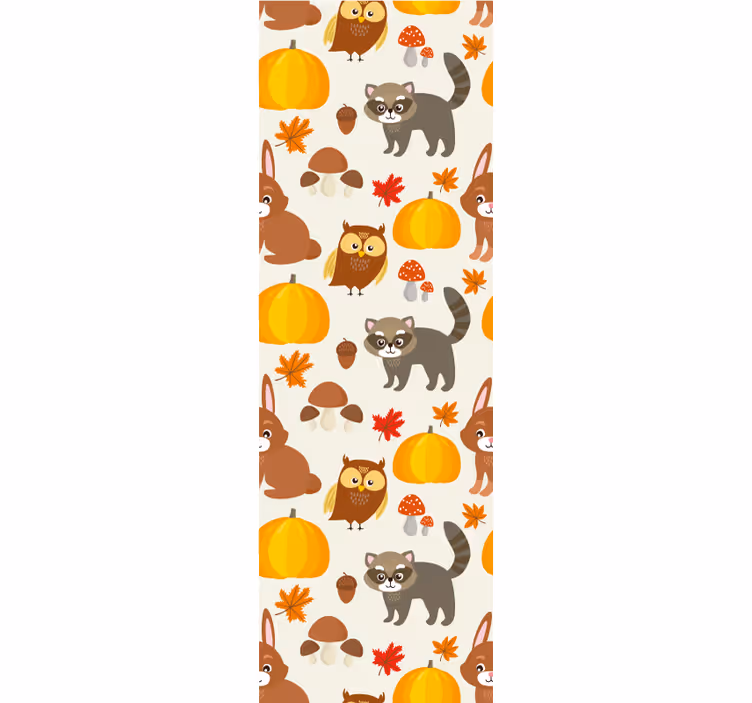 Autumn Fauna Pattern animals wallpaper - TenStickers