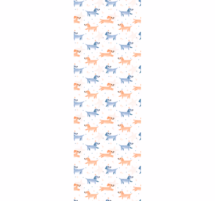 Playful Puppies Theme nursery room wallpaper - TenStickers