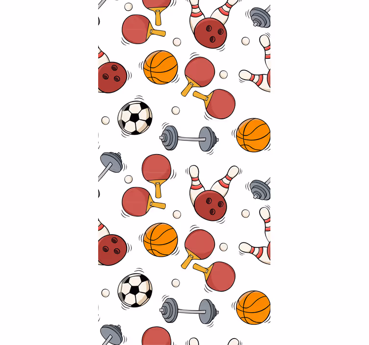 Sports Pattern contemporary wallpaper - TenStickers