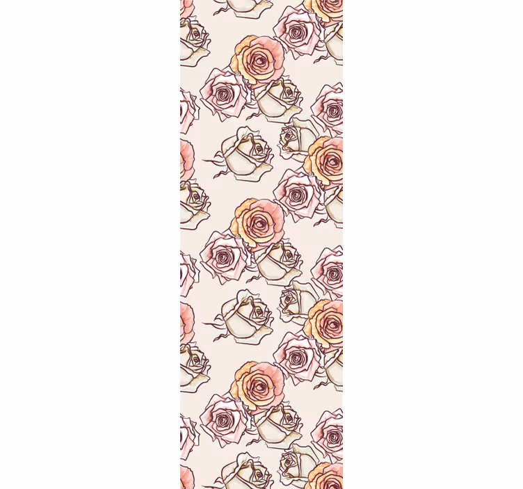 Sketchbook Roses flowers wallpaper - TenStickers