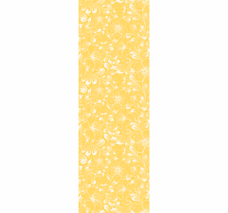 Lively yellow pattern flowers wallpaper - TenStickers