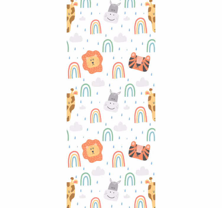 Safari Animals nursery room wallpaper - TenStickers