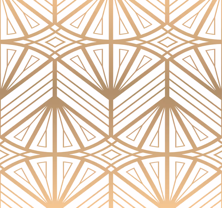 Golden geometric pattern contemporary wallpaper - TenStickers
