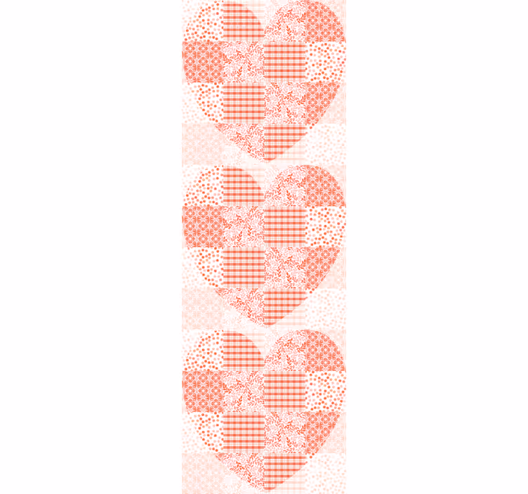 Heart Patchwork Pattern floral wallpaper - TenStickers