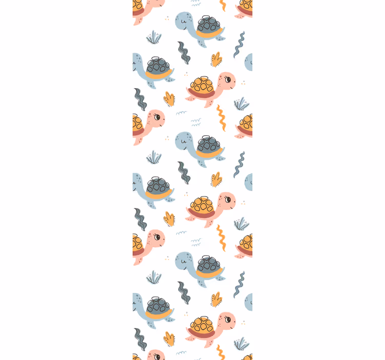 Baby turtles pattern animals wallpaper - TenStickers