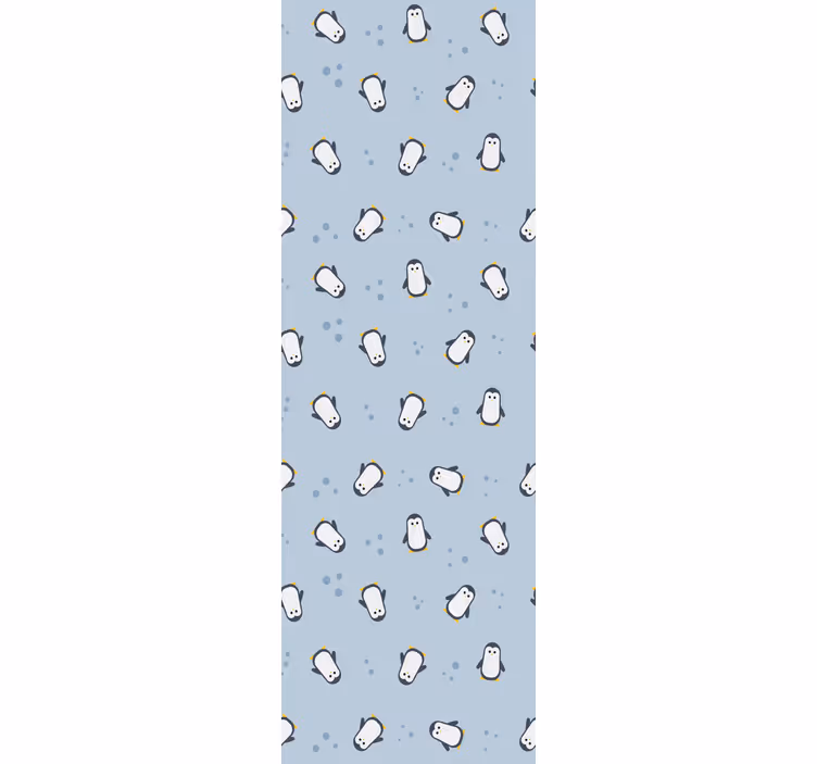 Playful Penguin Pattern wallpaper childrens room - TenStickers
