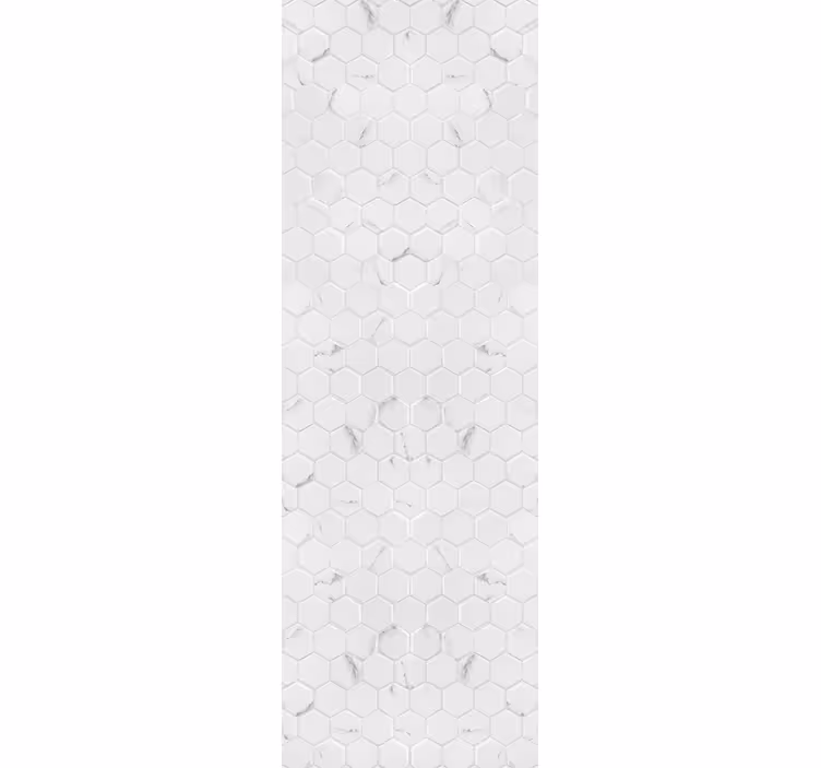 Hexagon white pattern marble effect wallpaper - TenStickers