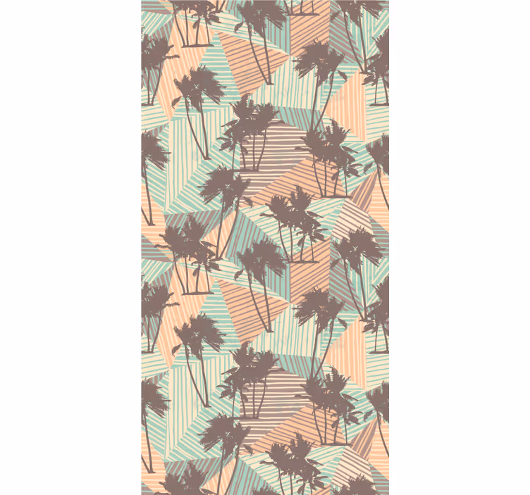 Tropical Silhouettes wallpaper of a tree - TenStickers