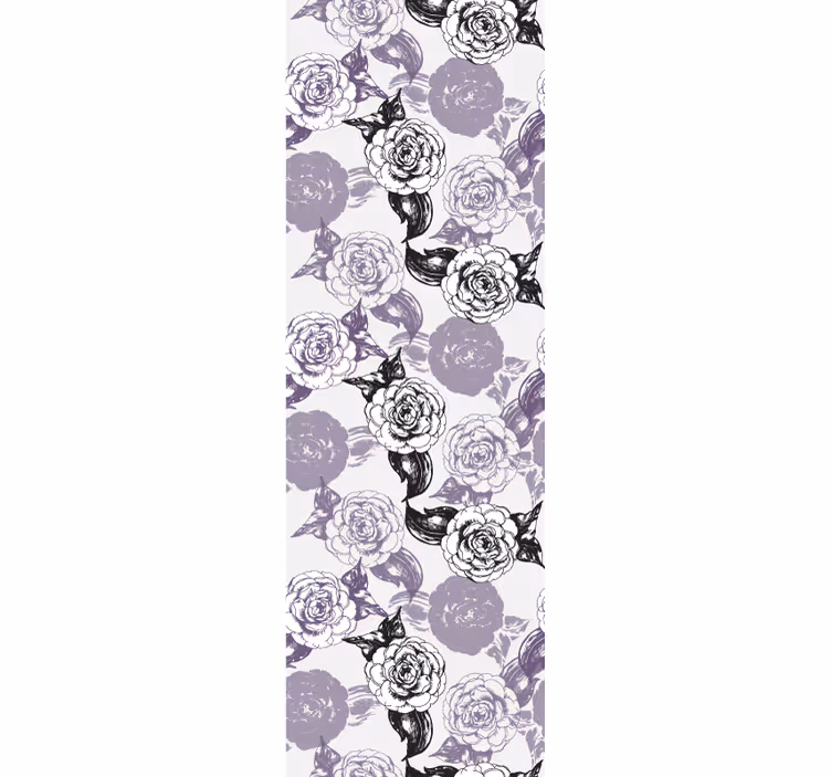 Floral wallpaper with charming rose pattern - TenStickers