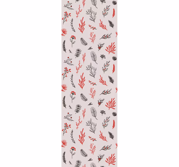 Pink botanical features kitchen wallpaper - TenStickers