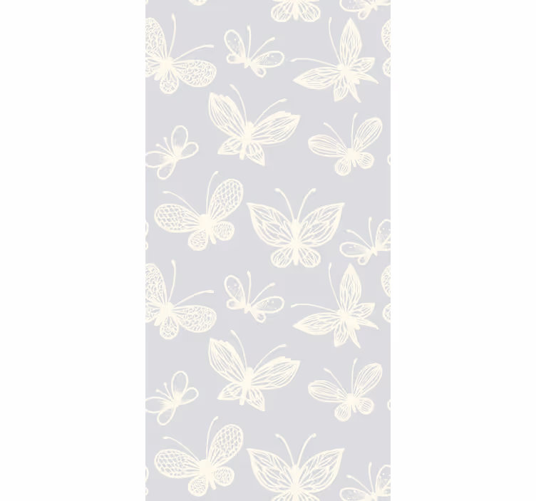 Pink and white child pattern butterflies wallpaper - TenStickers