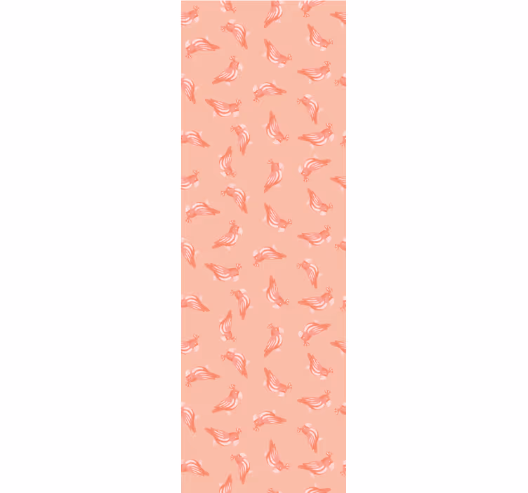 Elegant pink pattern birds in wallpaper - TenStickers