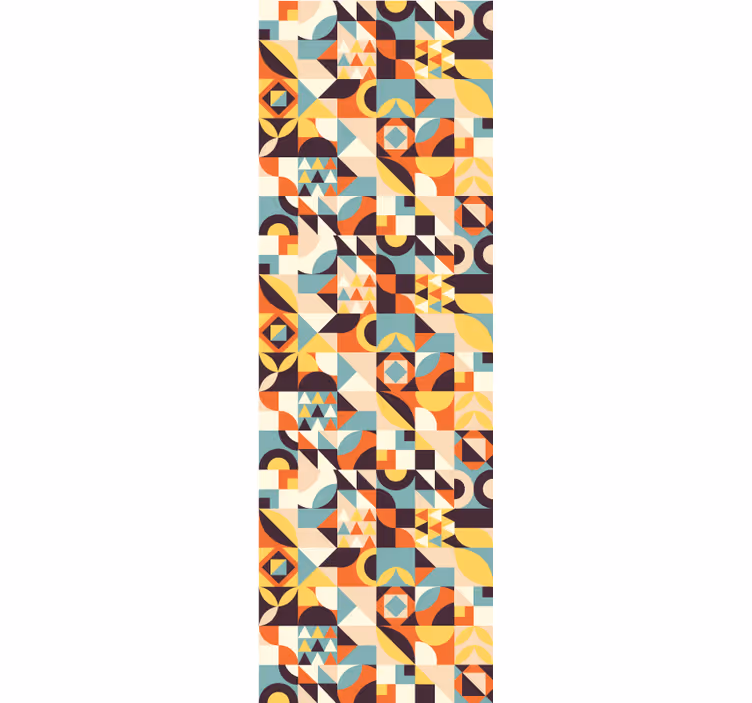 Retro colorred mosaic wallpaper geometric - TenStickers