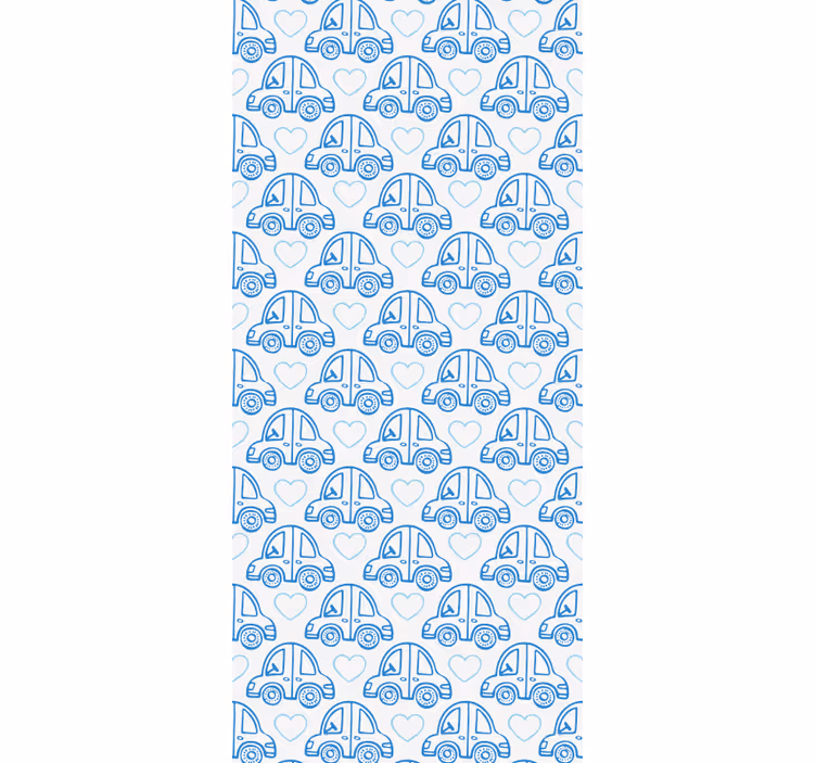 Blue cars motif wallpaper childrens room - TenStickers