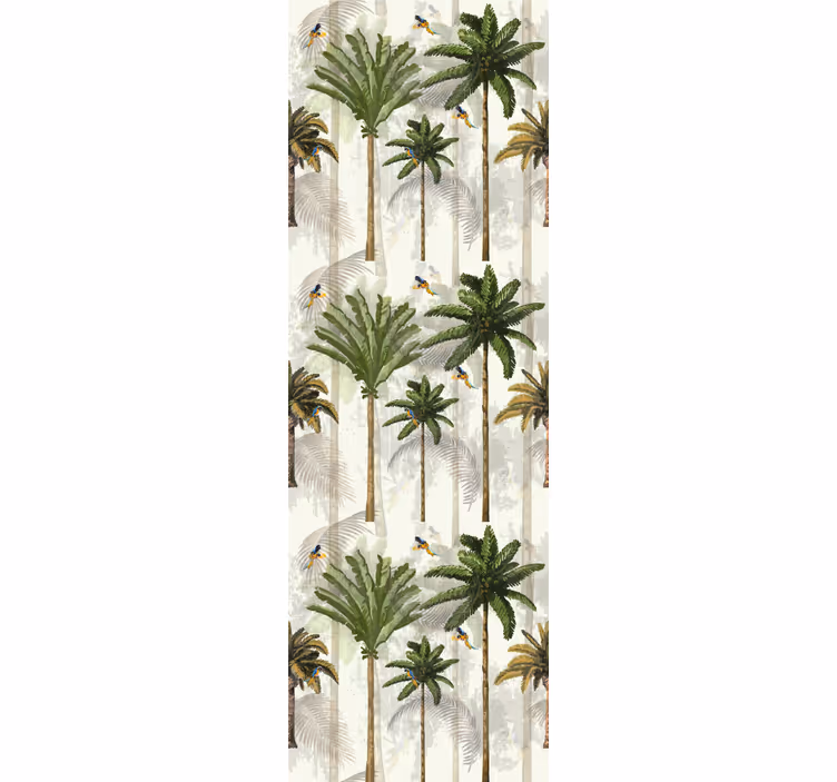 Beige palm pattern jungle themed wallpaper - TenStickers