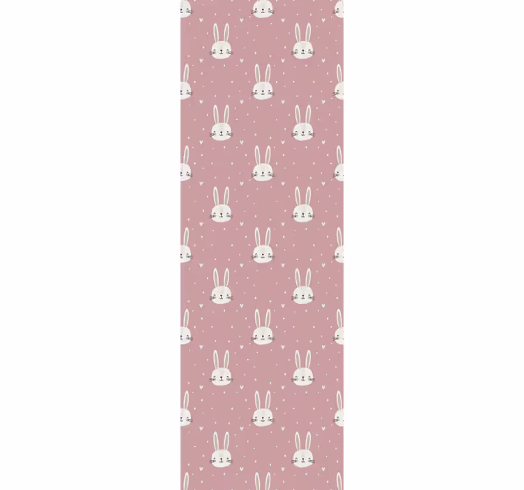 Cute Rabbit Faces nursery room wallpaper - TenStickers
