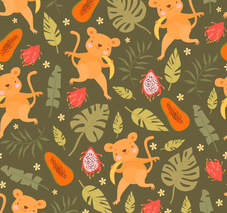 Playful Feline Motif cats wallpaper - TenStickers