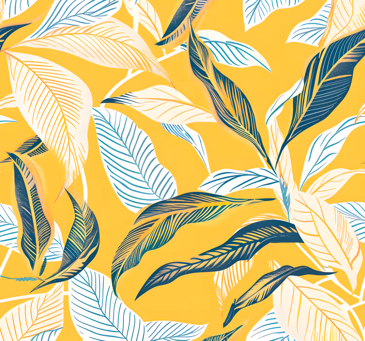 Mediterranean flora Yellow wallpaper - TenStickers
