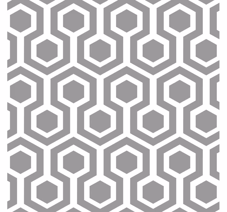 Hexagonal grey pattern geometric wallpaper - TenStickers