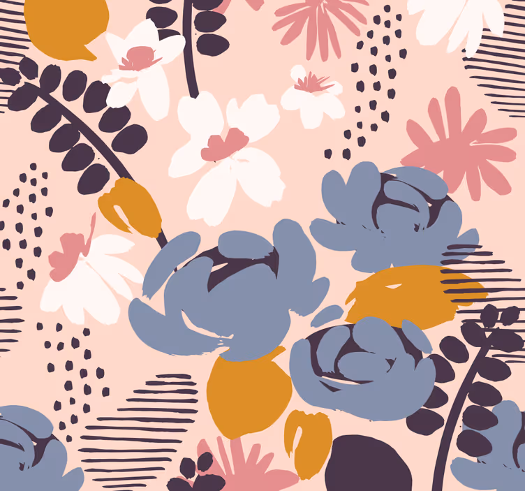 Floral Botanical Pattern floral wallpaper - TenStickers