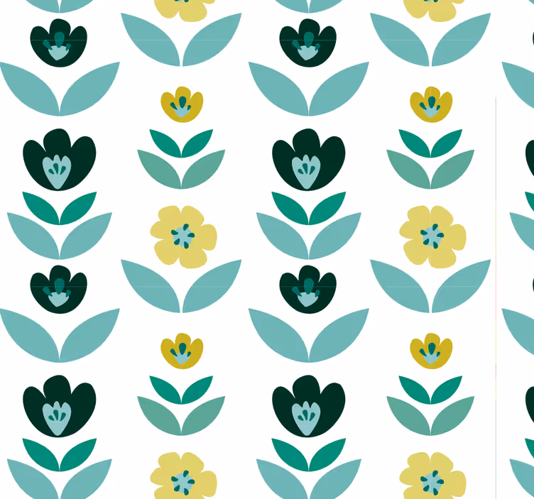 Floral Repeat Pattern flowers wallpaper - TenStickers
