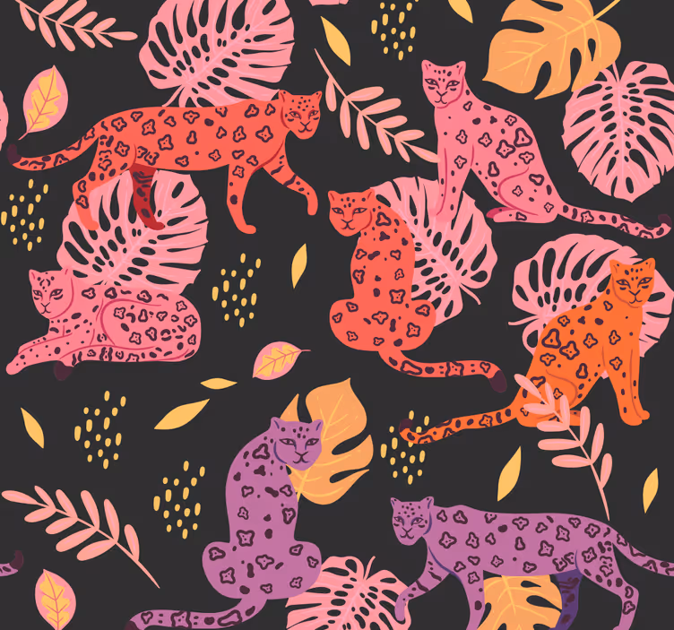 Tropical Fauna Motif animals wallpaper - TenStickers