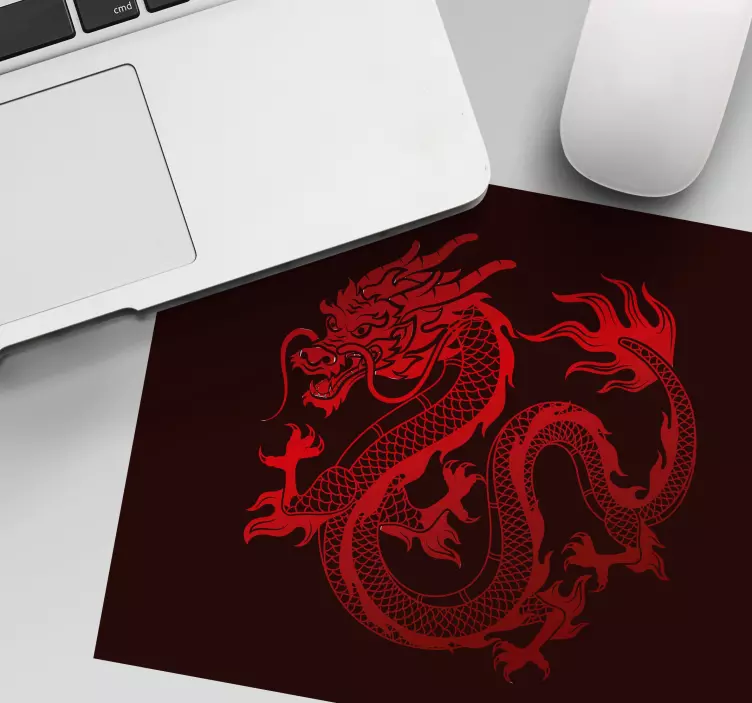 Red dragon gaming mouse pad - TenStickers