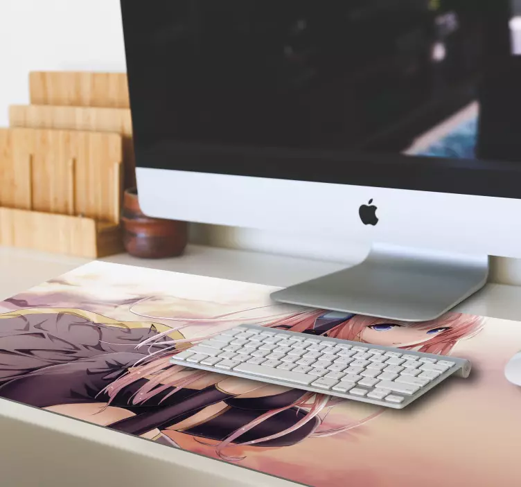 Sexy girl with pink hair anime mouse pad - TenStickers