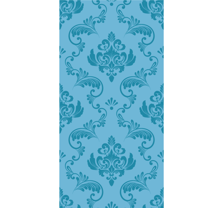 Bathroom blind in blue botanical curves - TenStickers
