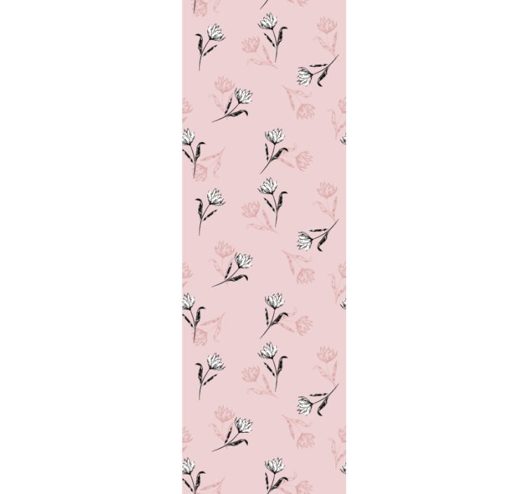 Home office blind with white lilies on pink - TenStickers