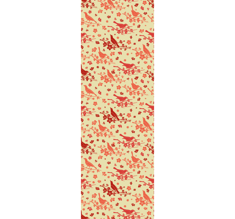 Home office blind with oriental trees and birds - TenStickers
