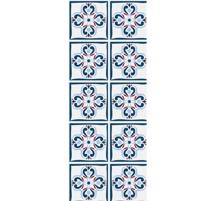 Blind kitchen blue and red portuguese tile - TenStickers