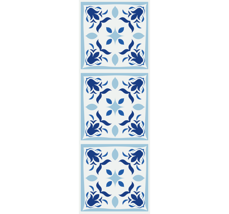 Blind kitchen with traditional portuguese tile flowers - TenStickers