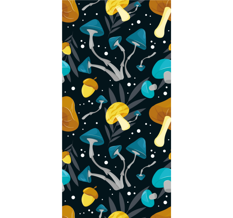 Blind kitchen blue and yellow mushroom design - TenStickers