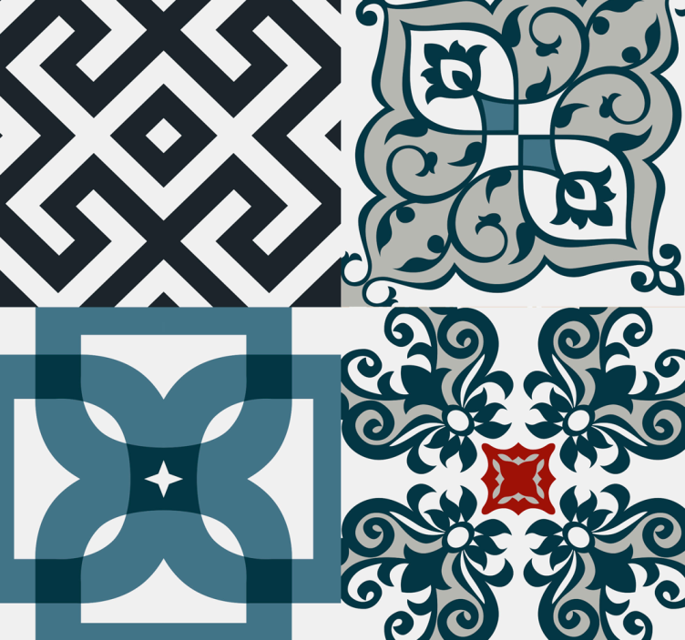 Blind kitchen portuguese vintage tiles - TenStickers