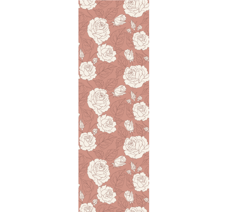 Dining room blind in terracotta large roses - TenStickers