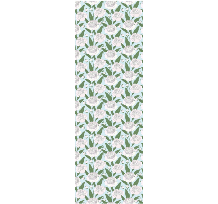 Dining room blind with white flowers grandmillenial pattern - TenStickers