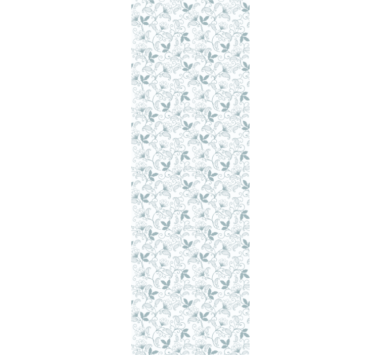 Blue and white floral dining room blind - TenStickers
