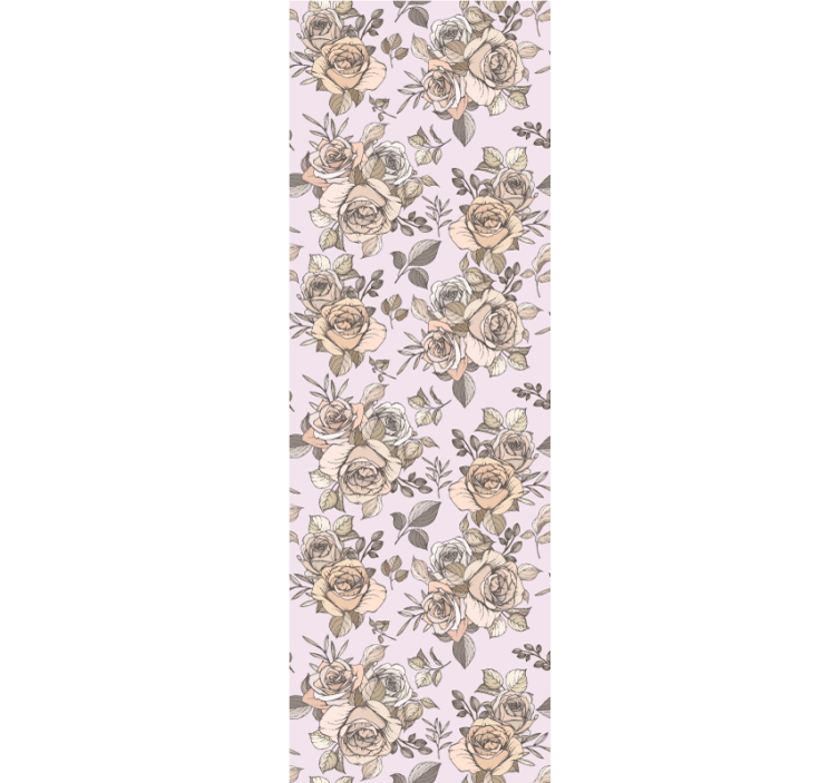 Shabby chic rose background dining room blind - TenStickers