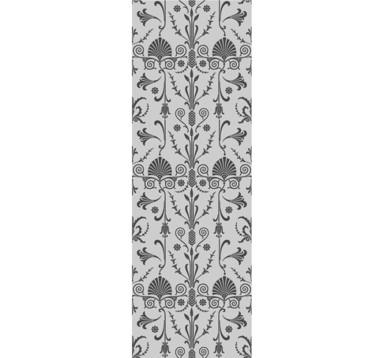 Dining room blind in french provincial gray floral - TenStickers
