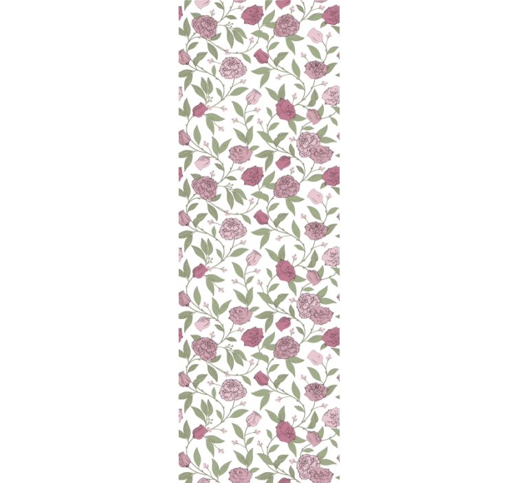 Dining room blind with pale pink vintage roses - TenStickers