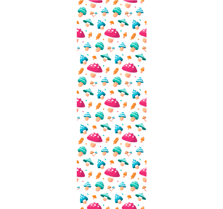 Multicolour mushrooms dining room blind - TenStickers