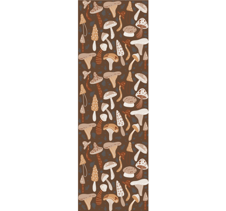 Dining room blind with forest mushrooms on brown - TenStickers